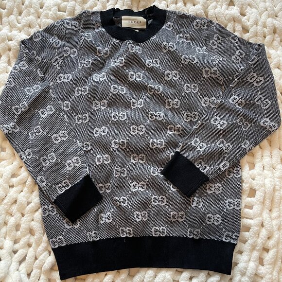 Gucci GG jacquard wool sweater crewneck SZ M - Picture 1 of 5